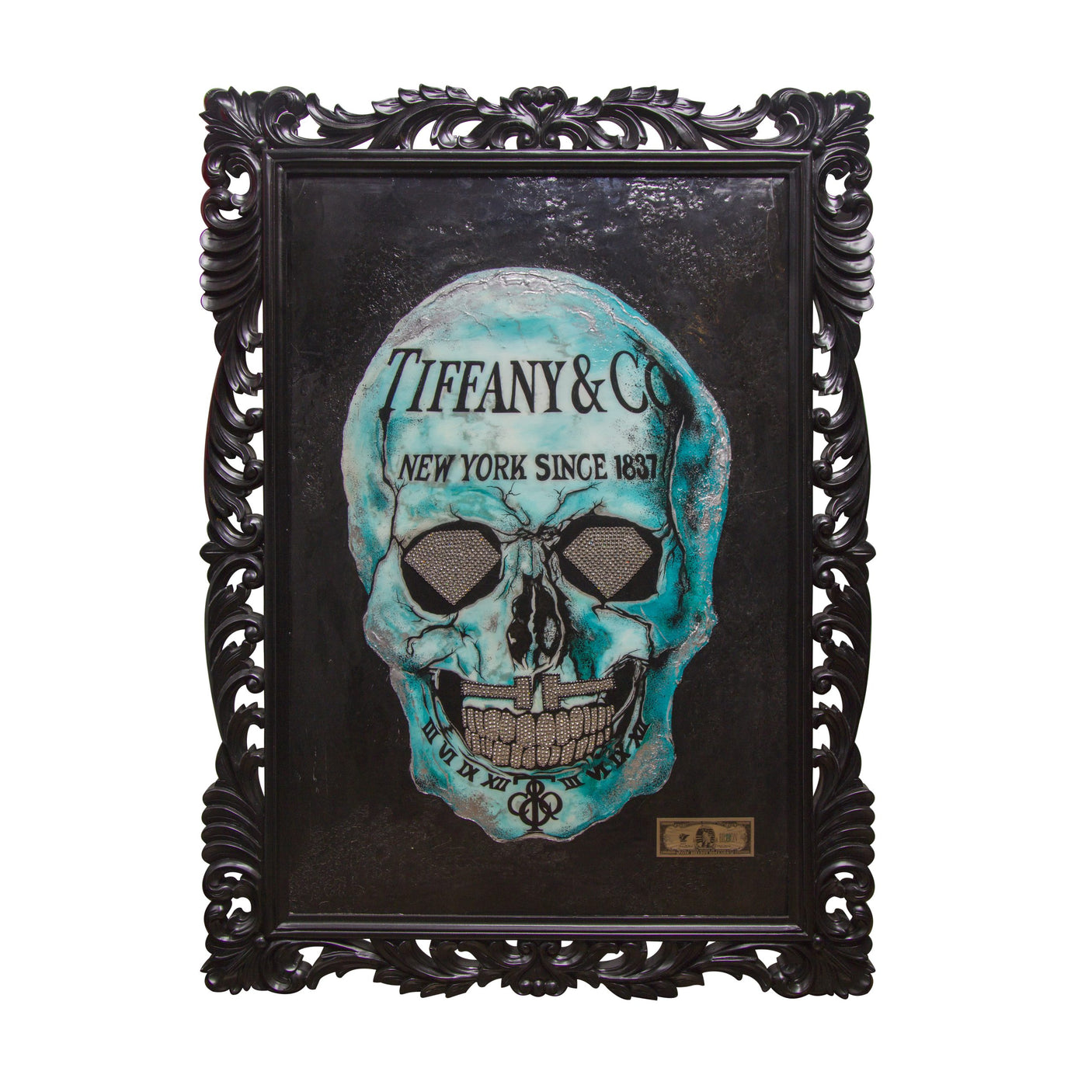 Tiffany blue Skull canvas by Cristian Constantin