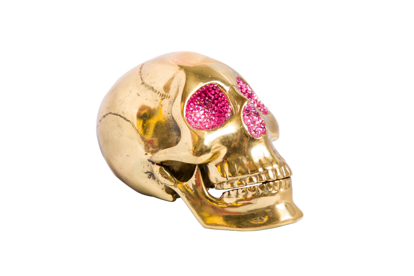 Brass Skull with Genuine Swarovski