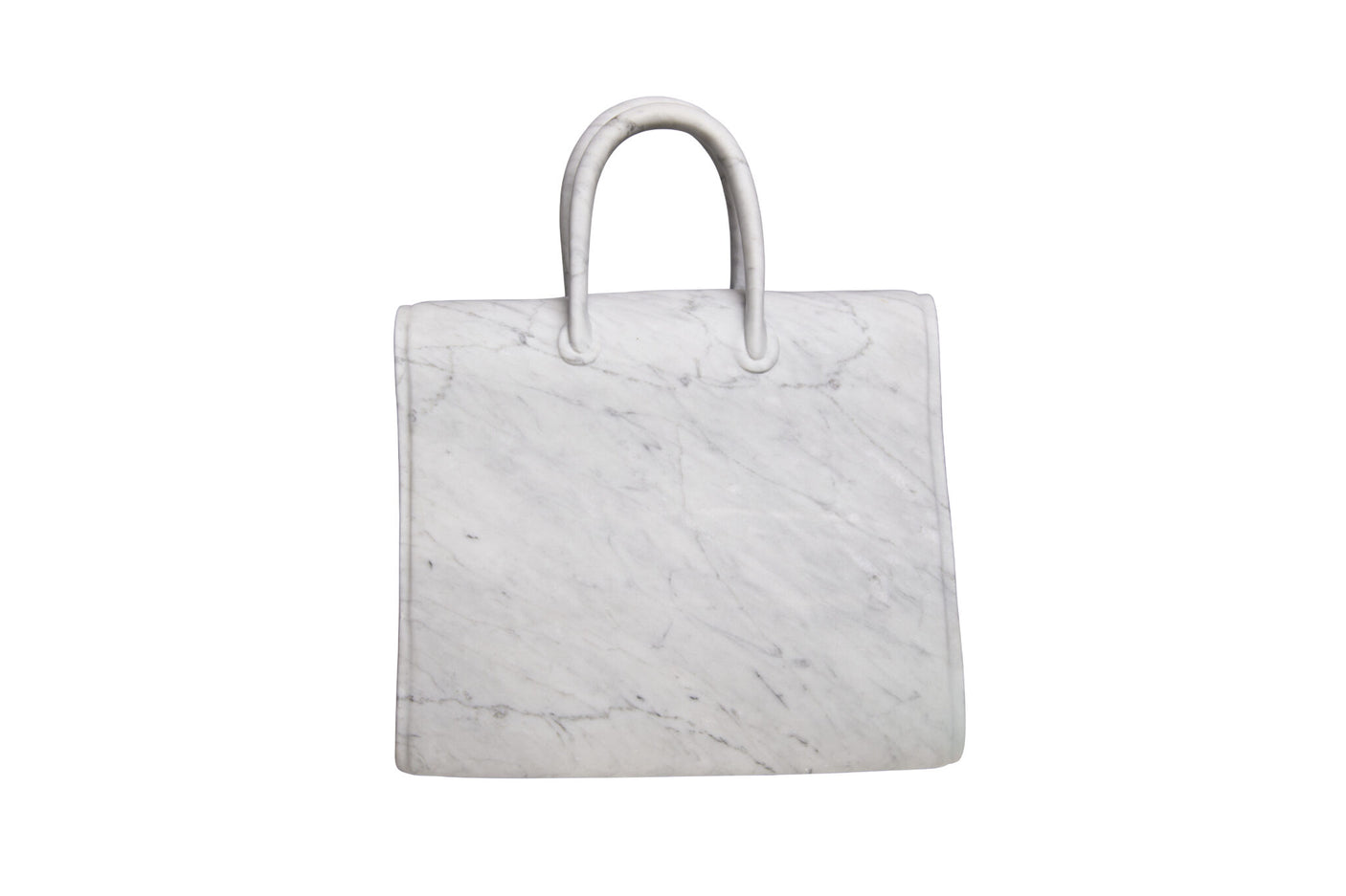 Birkin 42 White Marble Handbag Sculpture