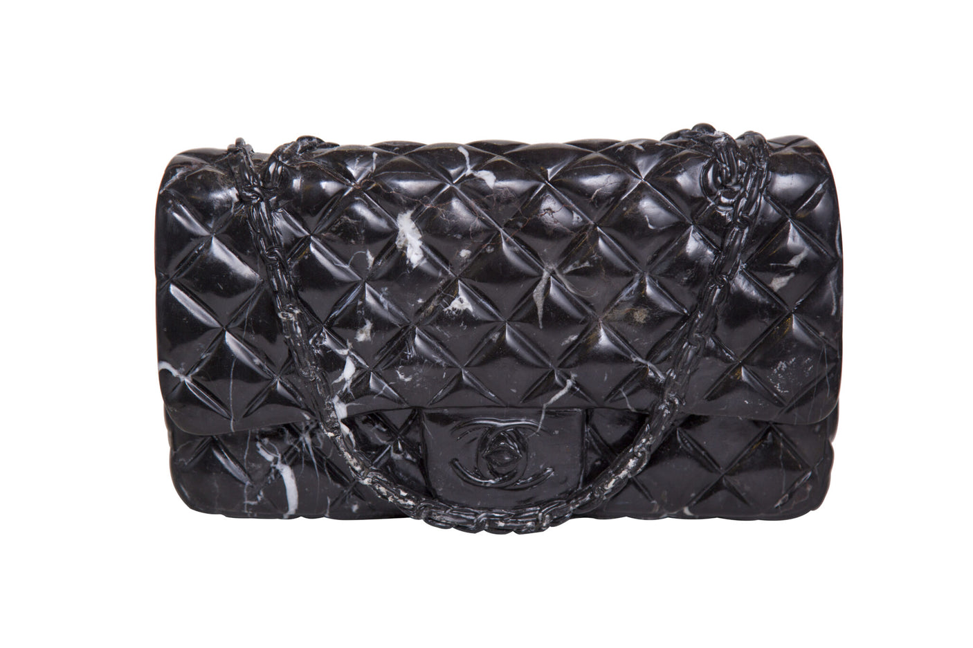 Black Marble Chanel Clutch Bag Sculpture