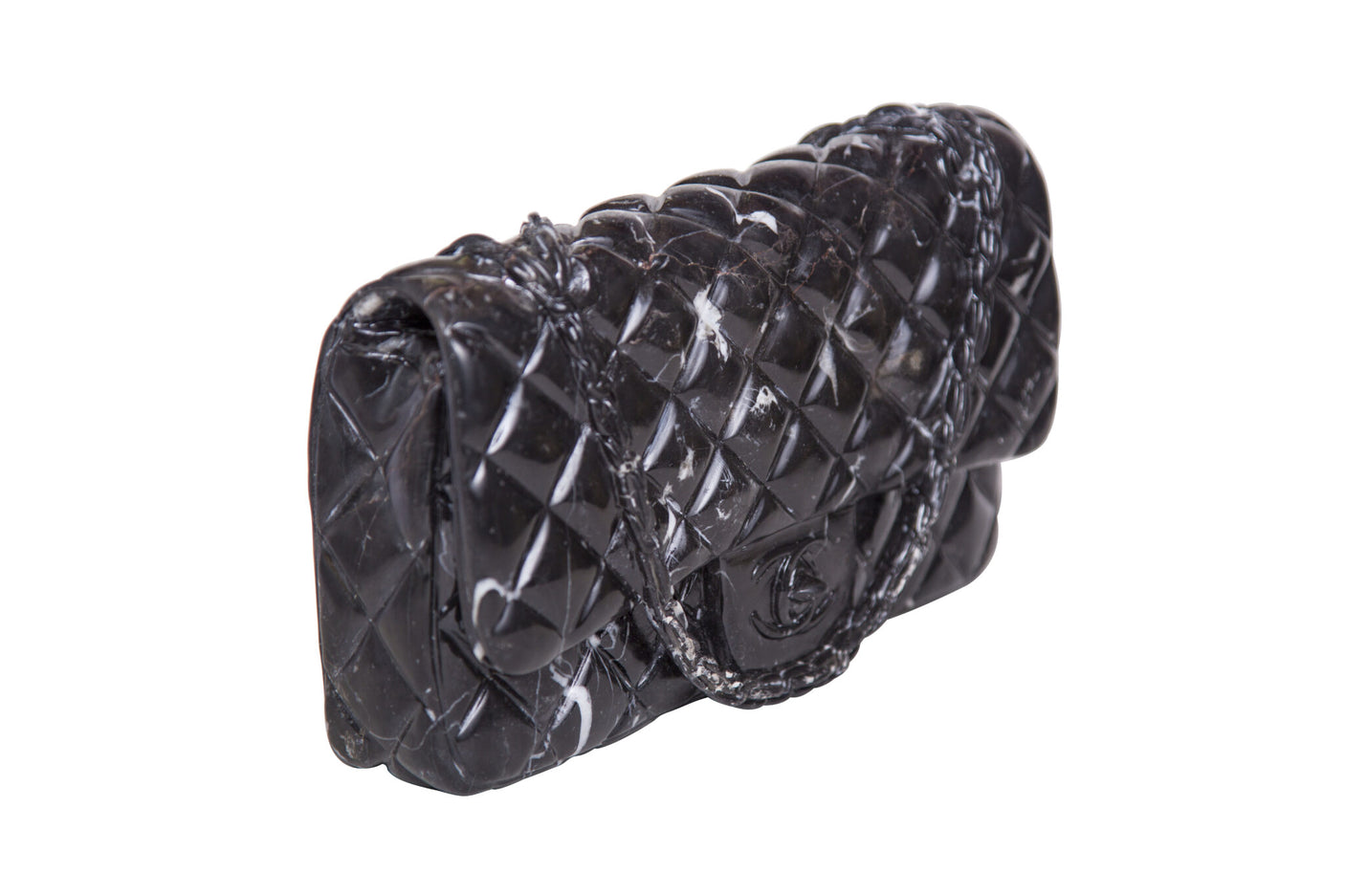 Black Marble Chanel Clutch Bag Sculpture