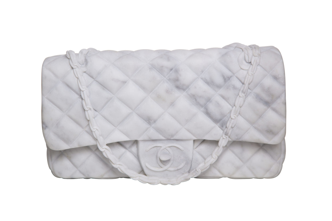 White Marble Chanel Clutch Bag Sculpture