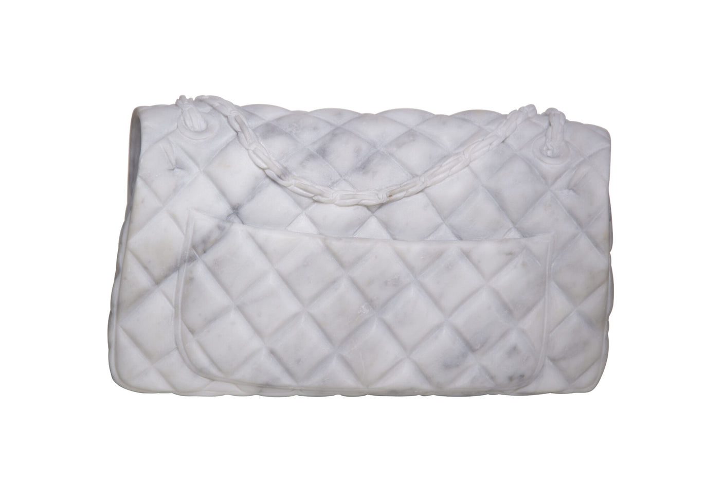 White Marble Chanel Clutch Bag Sculpture