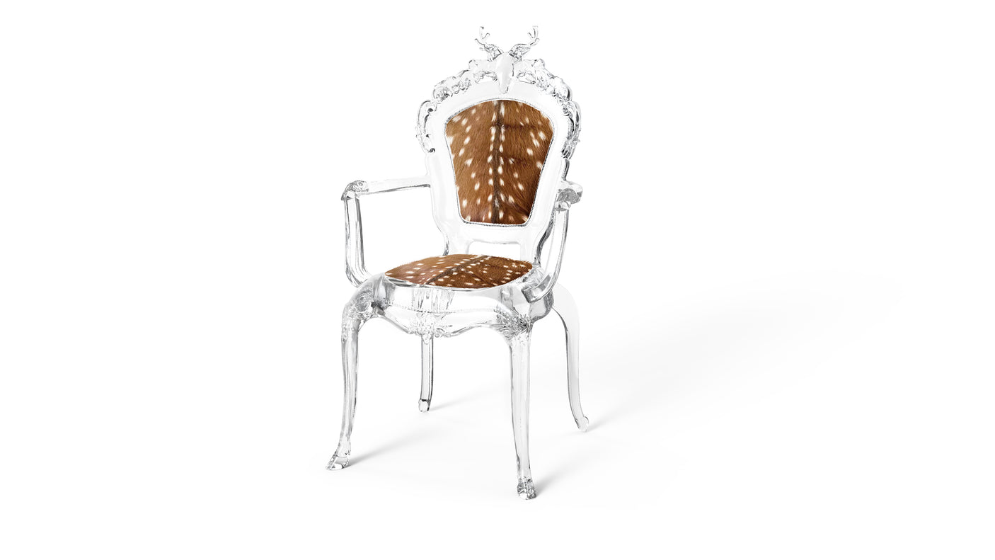 Deer Sculpture Art Chair - brown