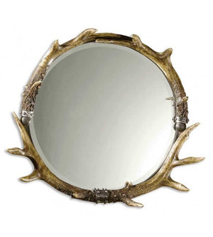 Round Stag Horn Mirror