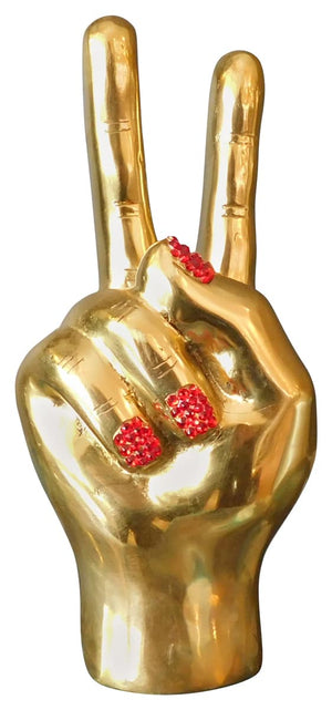 Peace Brass Hand Sculpture - Swarovski embellished