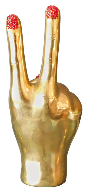 Peace Brass Hand Sculpture - Swarovski embellished