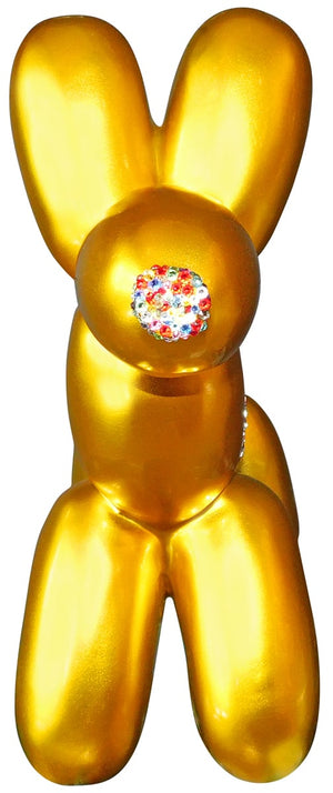 Balonus Balloon Dog Resin and Swarovski Sculpture - Gold/Rainbow