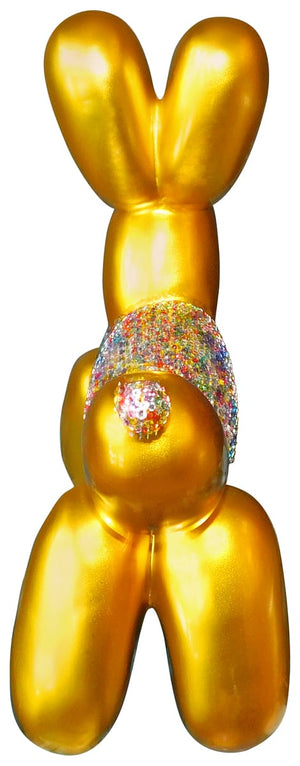 Balonus Balloon Dog Resin and Swarovski Sculpture - Gold/Rainbow