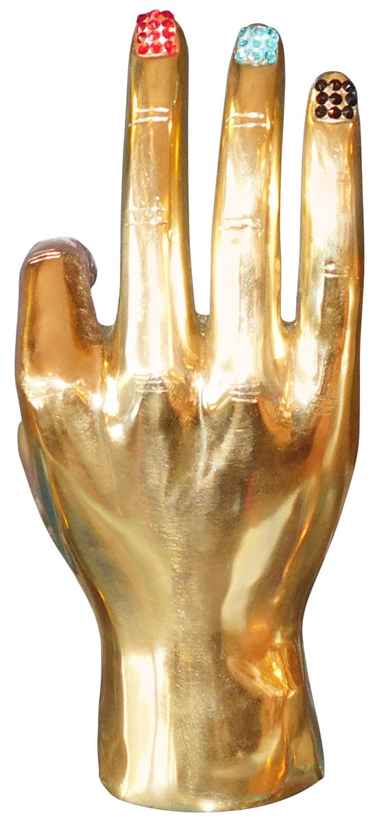 Perfect Brass Hand Sculpture - Swarovski embellished