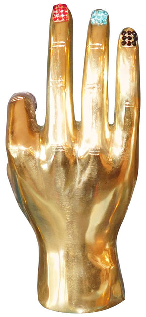 Perfect Brass Hand Sculpture - Swarovski embellished