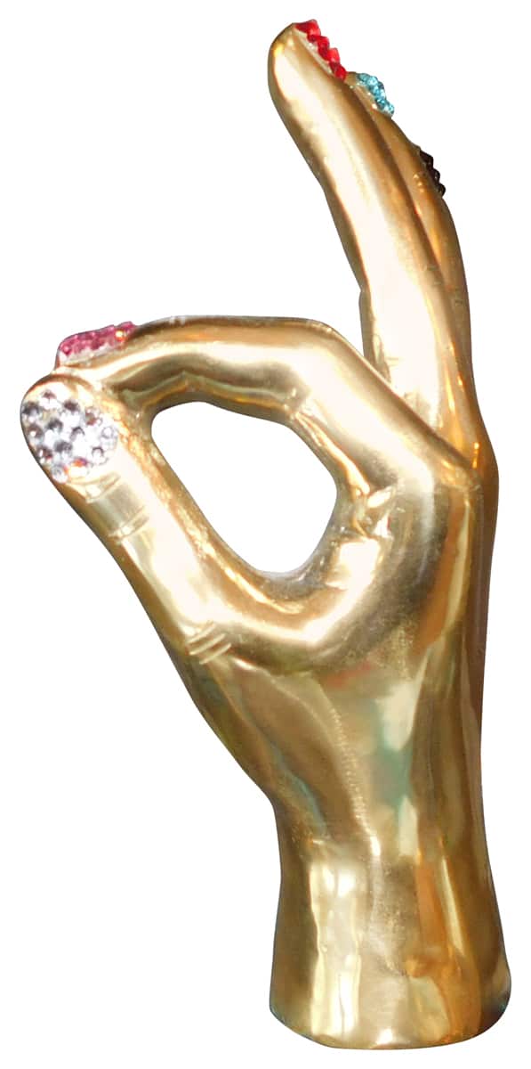 Perfect Brass Hand Sculpture - Swarovski embellished