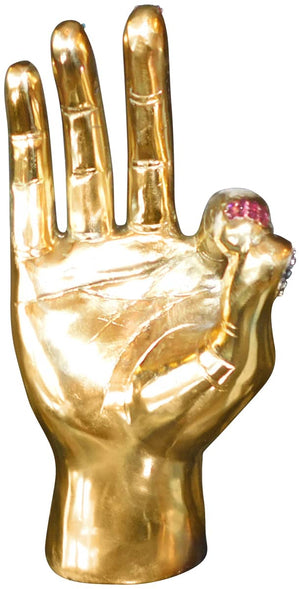 Perfect Brass Hand Sculpture - Swarovski embellished