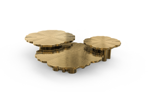 Fortuna Gold Patina Brass Nesting Center Table set