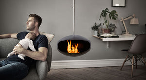 Cocoon Fires Aeris Hanging ALL BLACK -Ethanol Fireplace