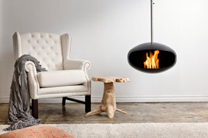 Cocoon Fires Aeris Hanging ALL BLACK -Ethanol Fireplace