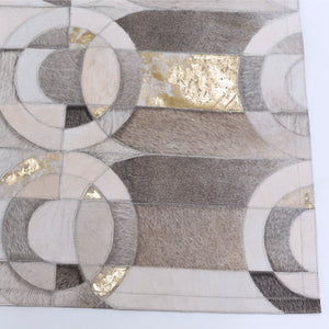 Curvo Gray & Gold Art Hide Rug