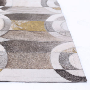 Curvo Gray & Gold Art Hide Rug