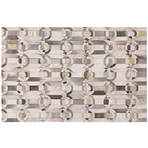 Curvo Gray & Gold Art Hide Rug