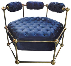 Ivana Velvet and Gold Luxury Leisure Armchair