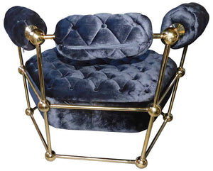 Ivana Velvet and Gold Luxury Leisure Armchair