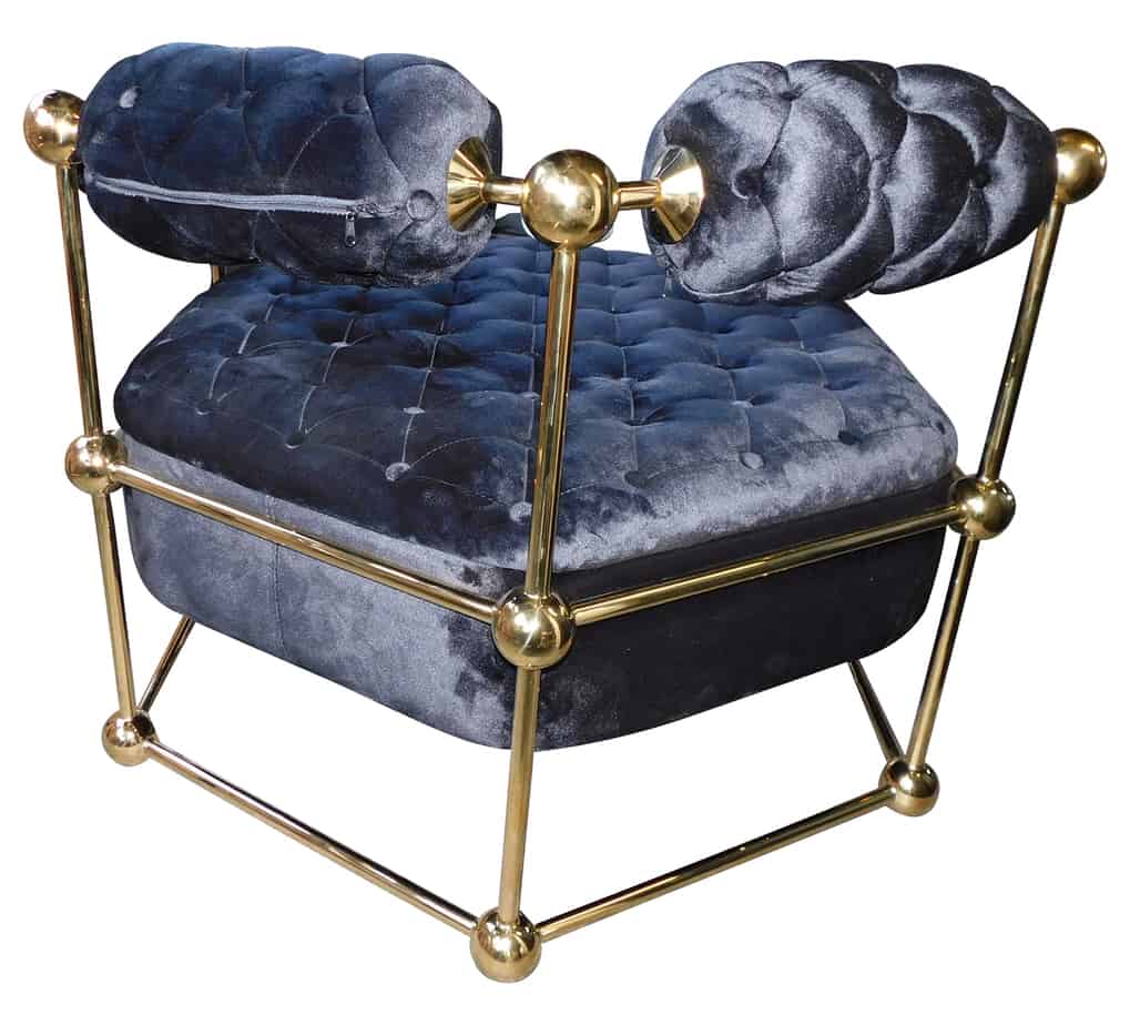 Ivana Velvet and Gold Luxury Leisure Armchair