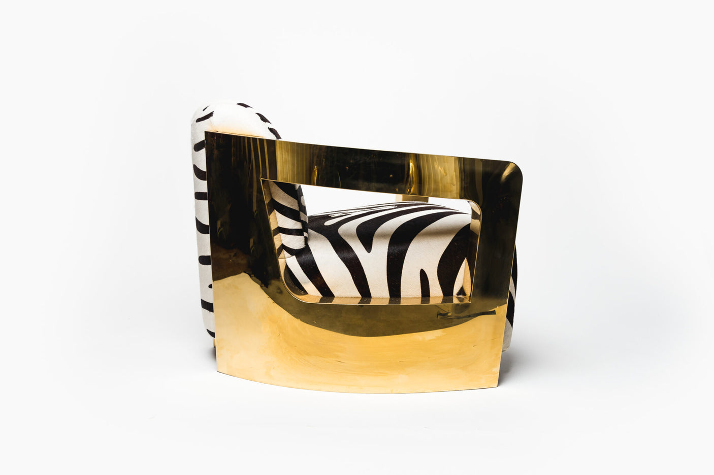 Lulu Cowhide Zebra Print Armchair Chair