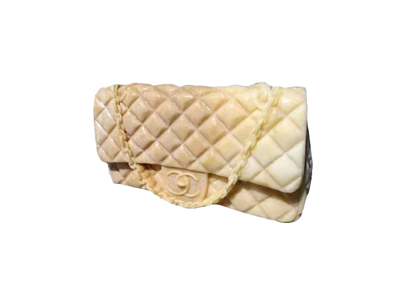 Brown Marble Chanel Clutch Bag Sculpture