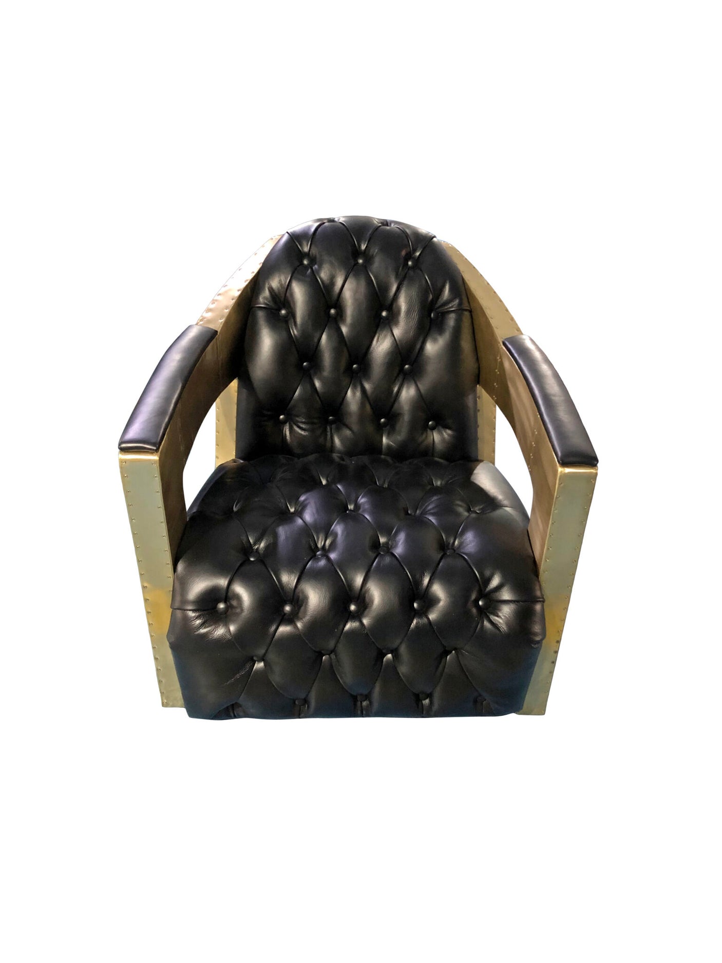 Regal Aviator Black and brass Armchair