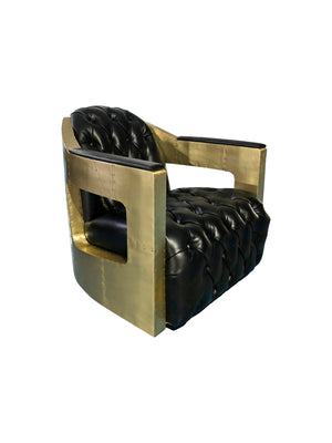 Regal Aviator Black and brass Armchair