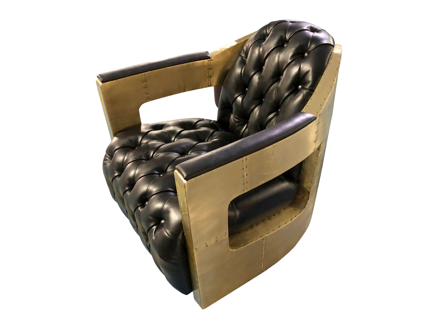 Regal Aviator Black and brass Armchair