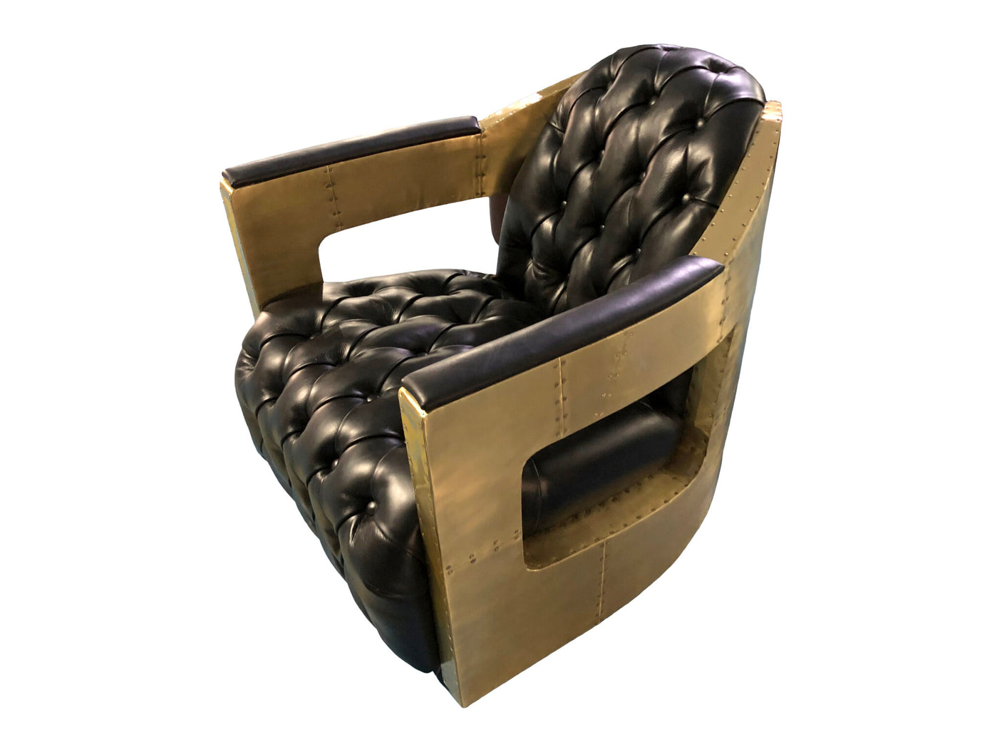 Regal Aviator Black and brass Armchair