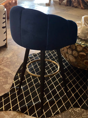 Caldwell High top Bar Chair in royal blue velvet