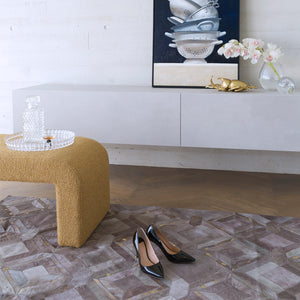 Mosaica Fog & Gold Art Hide Rug