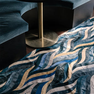 Onda Rectangle Rug - Blue