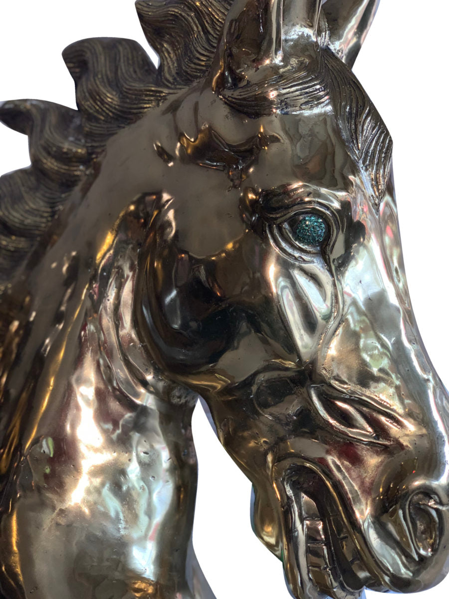 Brass and Crystal Horse Art Sculpture