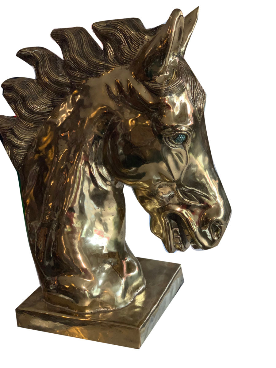 Brass and Crystal Horse Art Sculpture