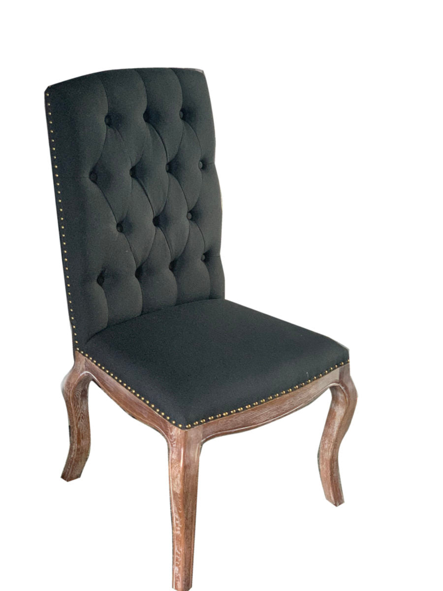 Leon Provincial Linen and Wood Dining Chair - Customise