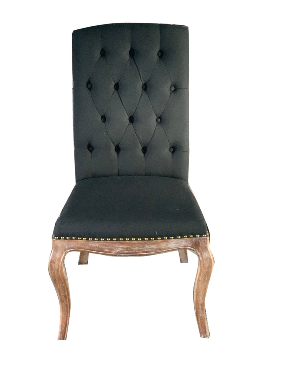 Leon Provincial Linen and Wood Dining Chair - Customise