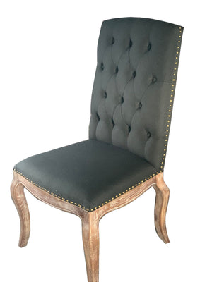 Leon Provincial Linen and Wood Dining Chair - Customise