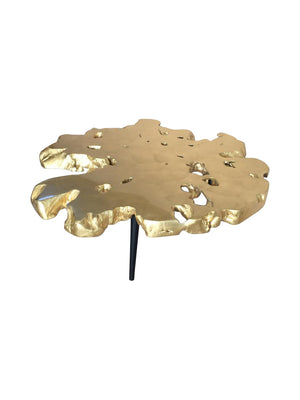 Aurum Tres Gold Leaf Teak Coffee Table - Round