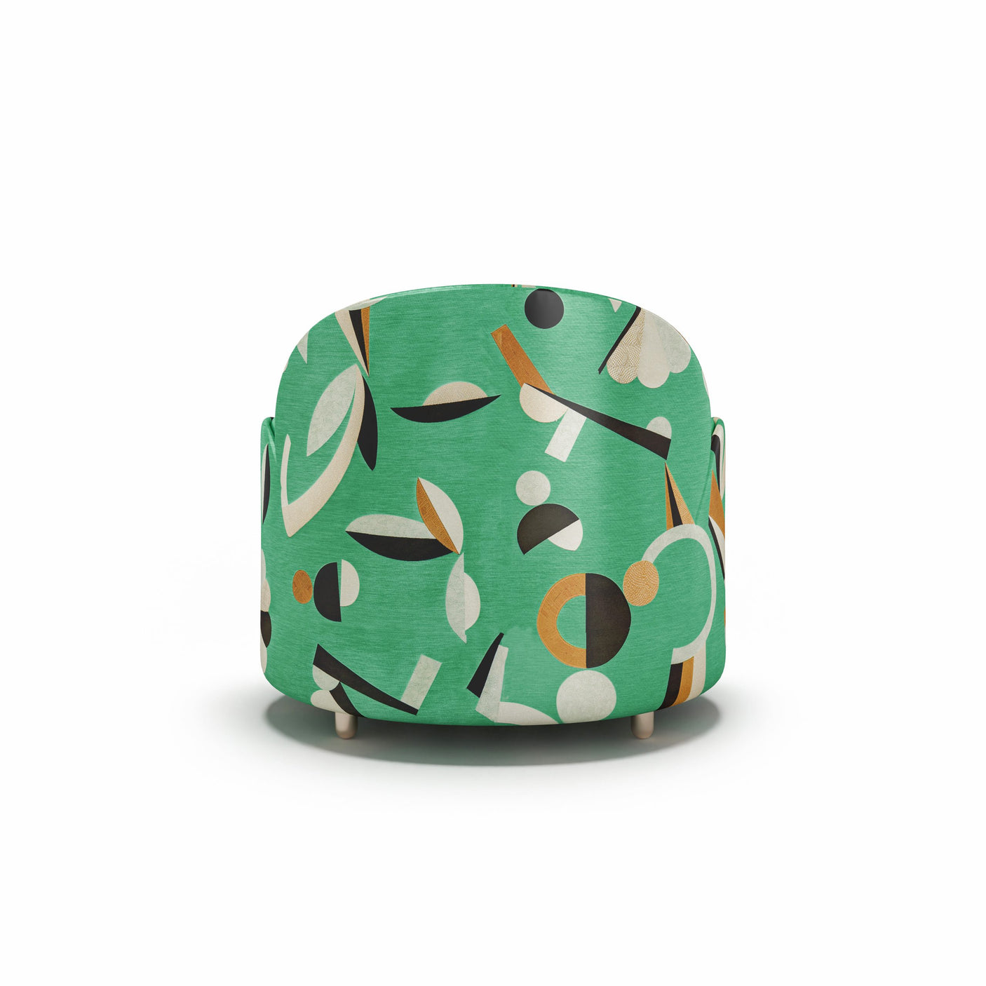 Strings Armchair - Plush Green Geometric Fabric