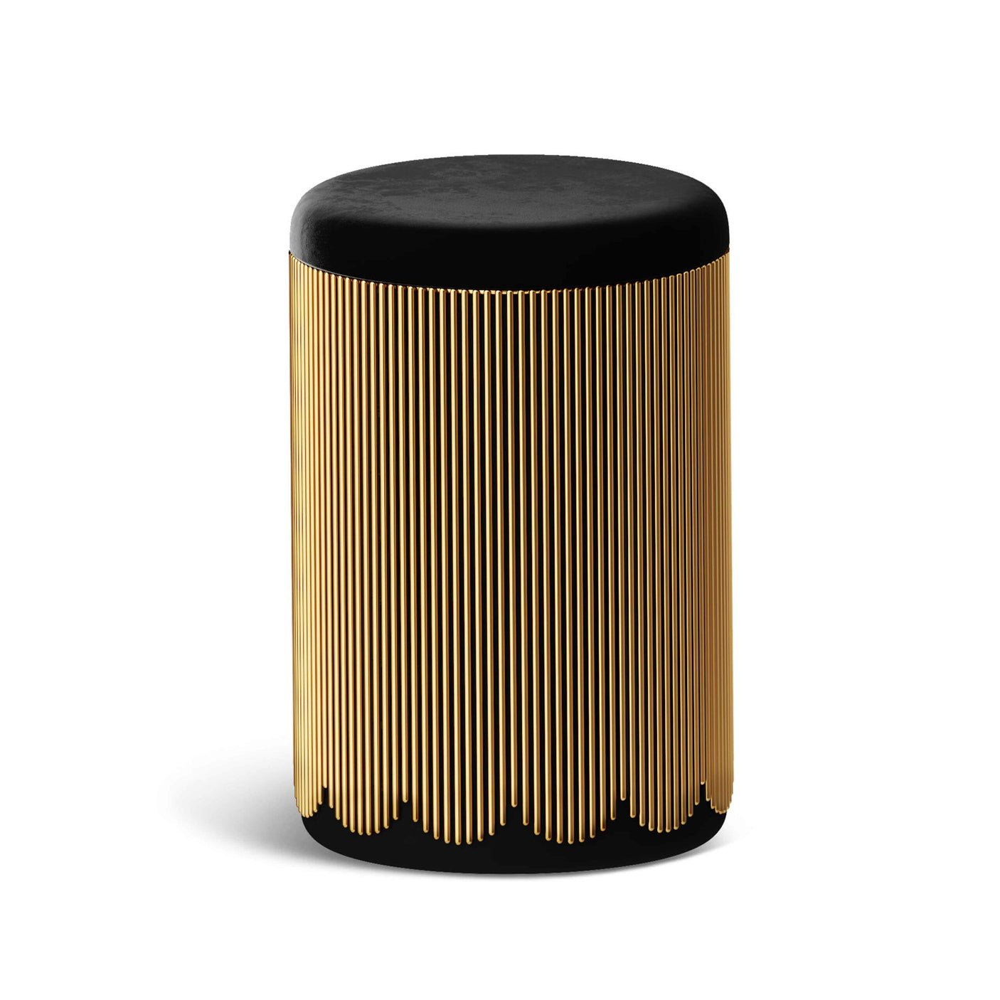 Strings Pouffe Gold Black