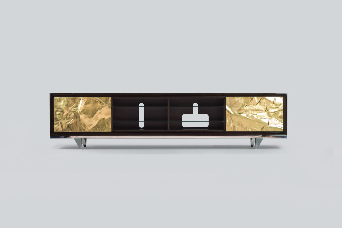 Kres TV Cabinet Gold Leaf