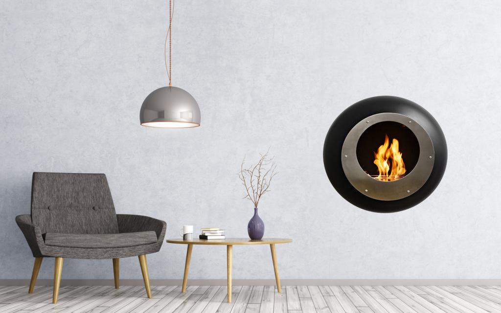 Cocoon Fires Vellum Wall-Mounted BLACK - Ethanol Fireplace