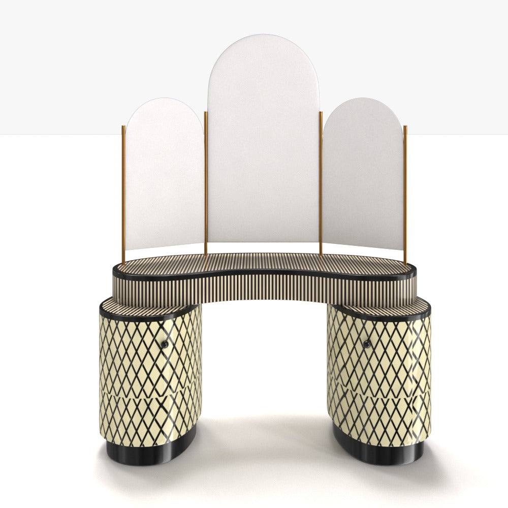 Casablanca Vanilla-Noir Vanity Dressing Table