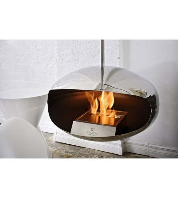 Cocoon Fires Aeris Fireplace Hanging ALL STAINLESS STEEL - Ethanol Fireplace