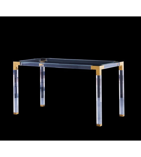 Easper Lucite Acrylic dining table with glass top - CUSTOMISE