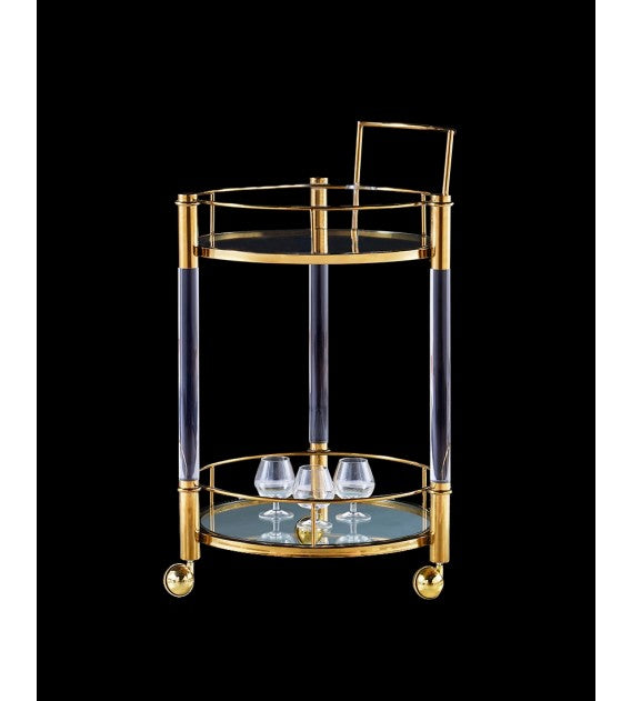 Roundup Lucite Acrylic Round Bar Cart - CUSTOMISE