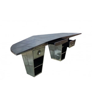 Aviator Aluminium Wing Desk (also in Brass Wrap*)